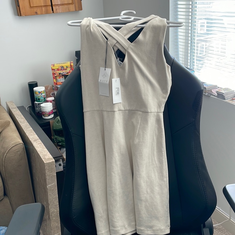 Aqua dress brand new with tags suede material beige